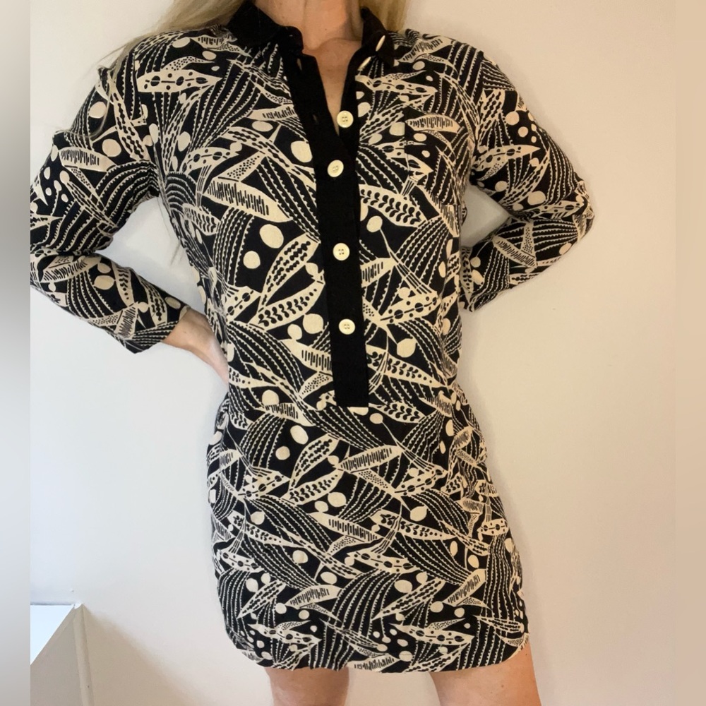 TOAST Patterned Black & Cream Dress